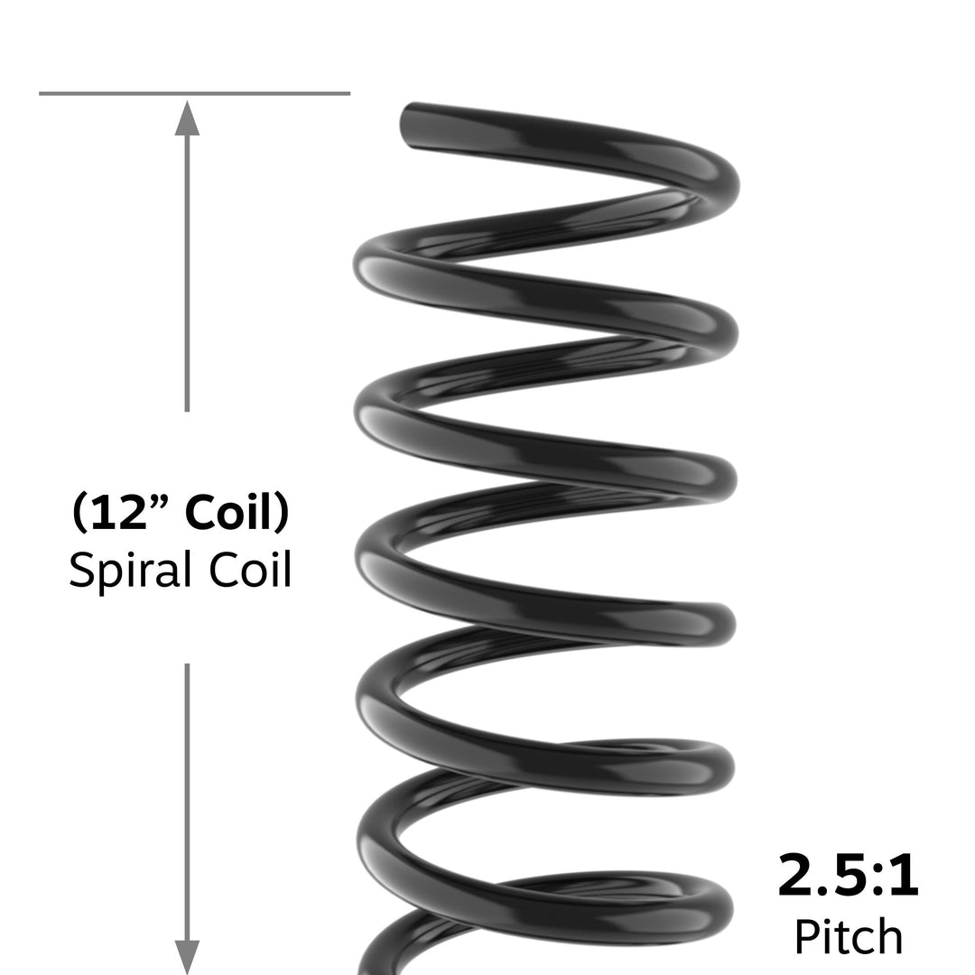 Black 40mm (1-5/8") 2.5:1  Pitch Spiral Plastic Coil (12" Long) - 50pk