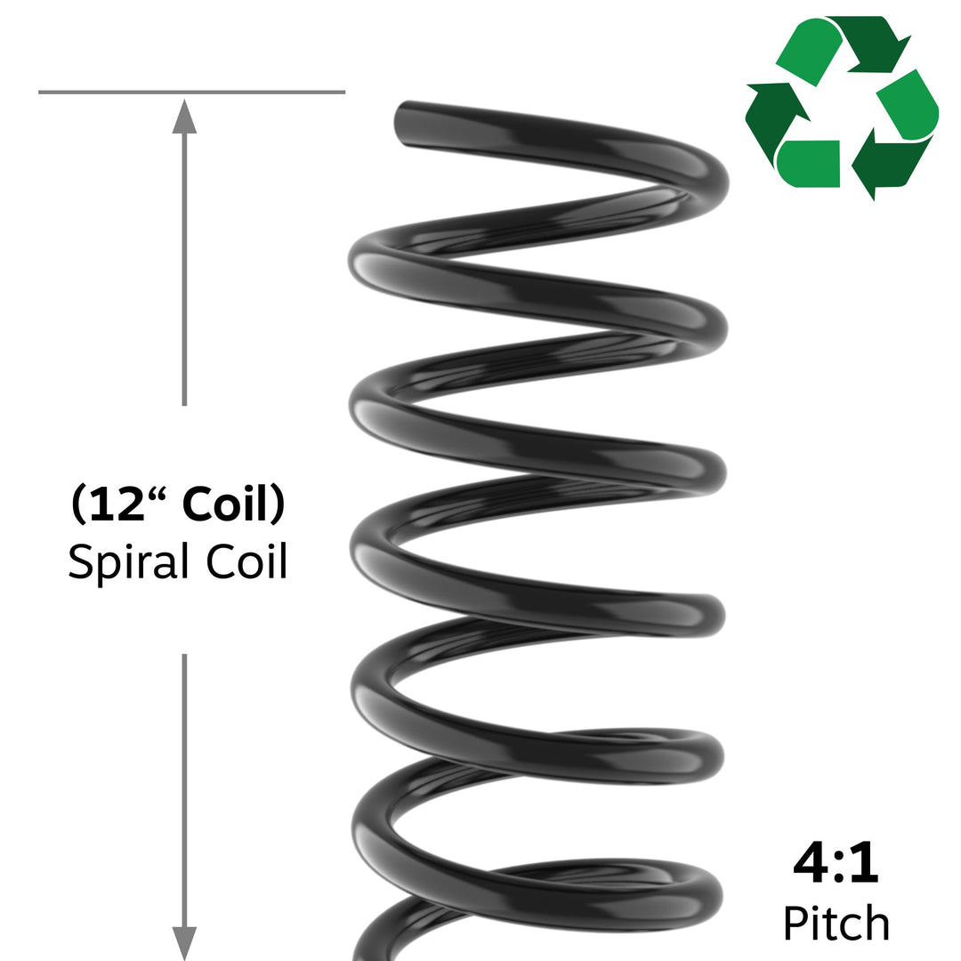 10mm Black Eco-Coil 4:1 Recycled Spiral Binding Coils - 100pk
