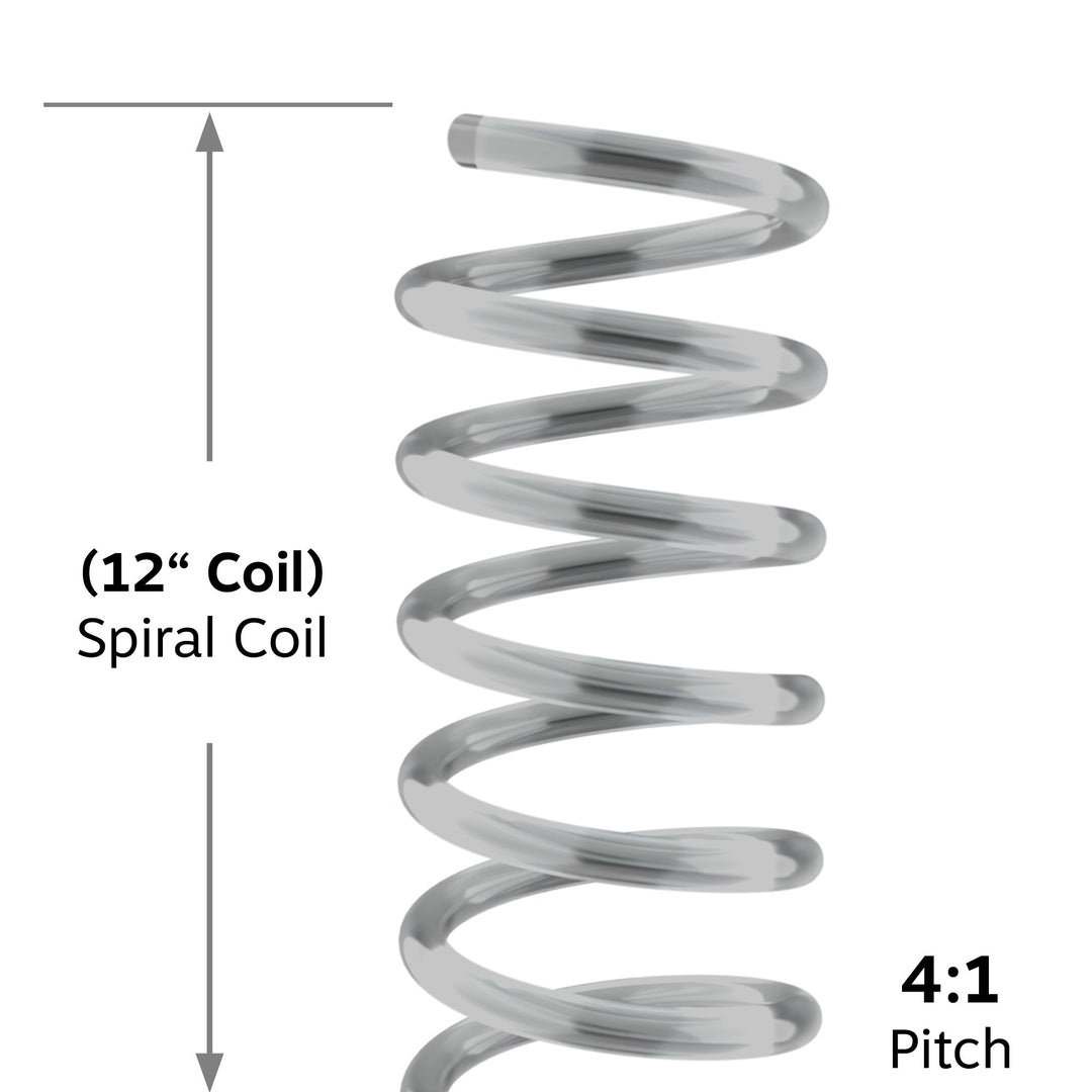 32mm Clear 4:1 Pitch Spiral Binding Coil - 100pk