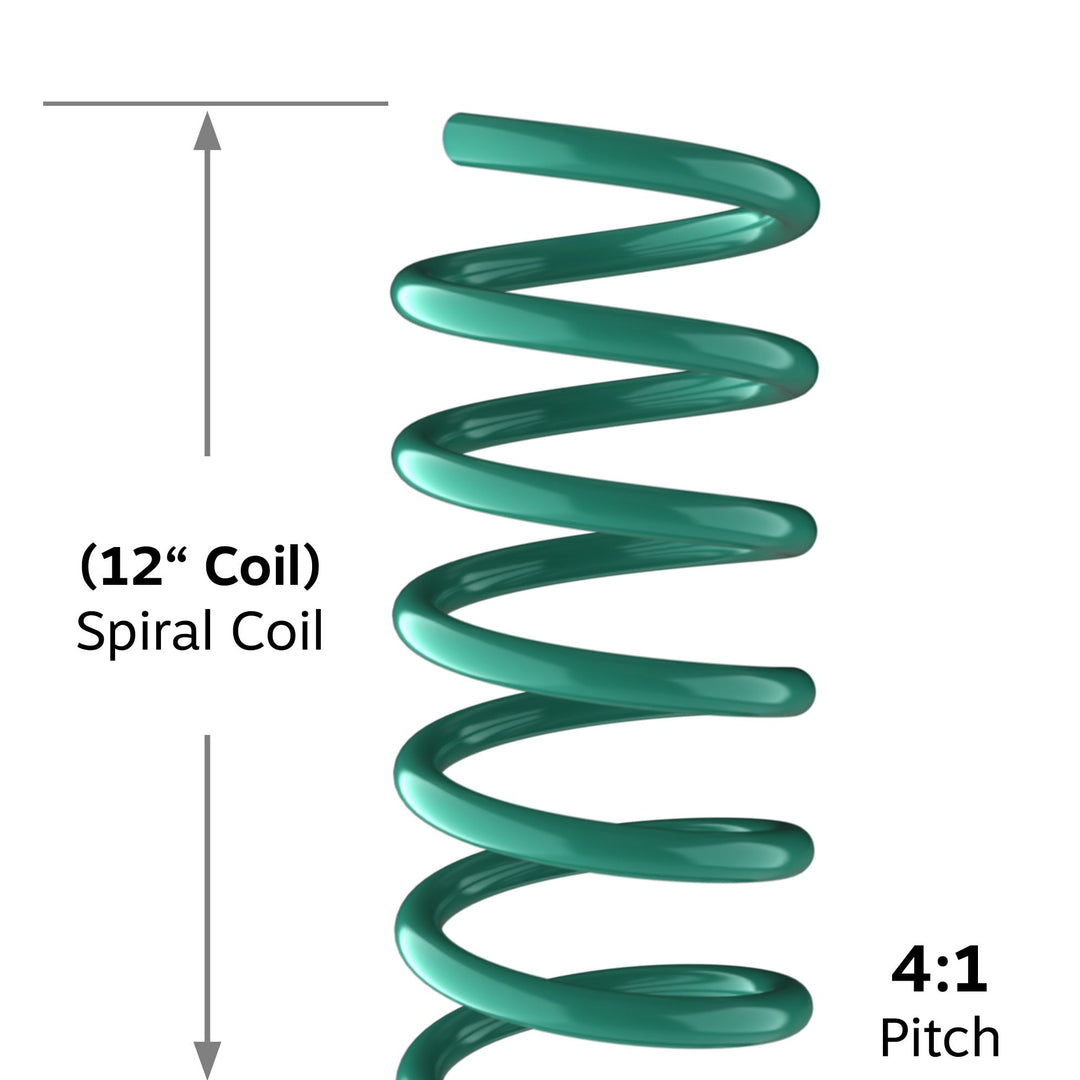 7mm Green 4:1 Pitch Spiral Binding Coil - 100pk