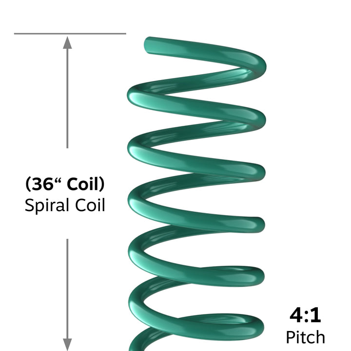 36" Green Spiral Binding Color Coils (4:1 Pitch) - 100pk
