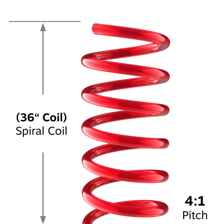 36" Neon Red 10mm Spiral Binding Color Coil (4:1 Pitch) - 100pk
