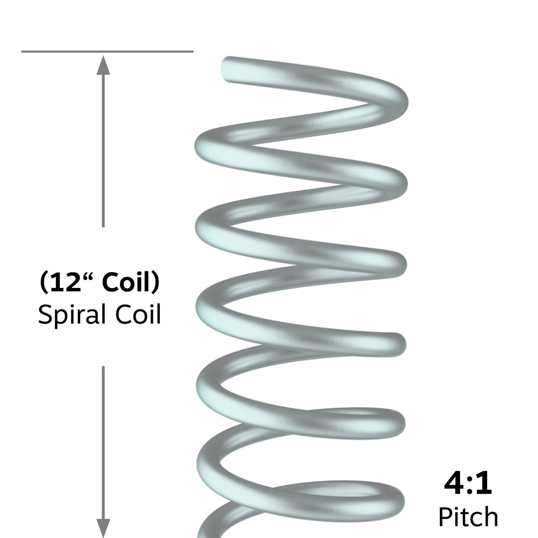 6mm Silver 4:1 Pitch Spiral Binding Coil - 100pk