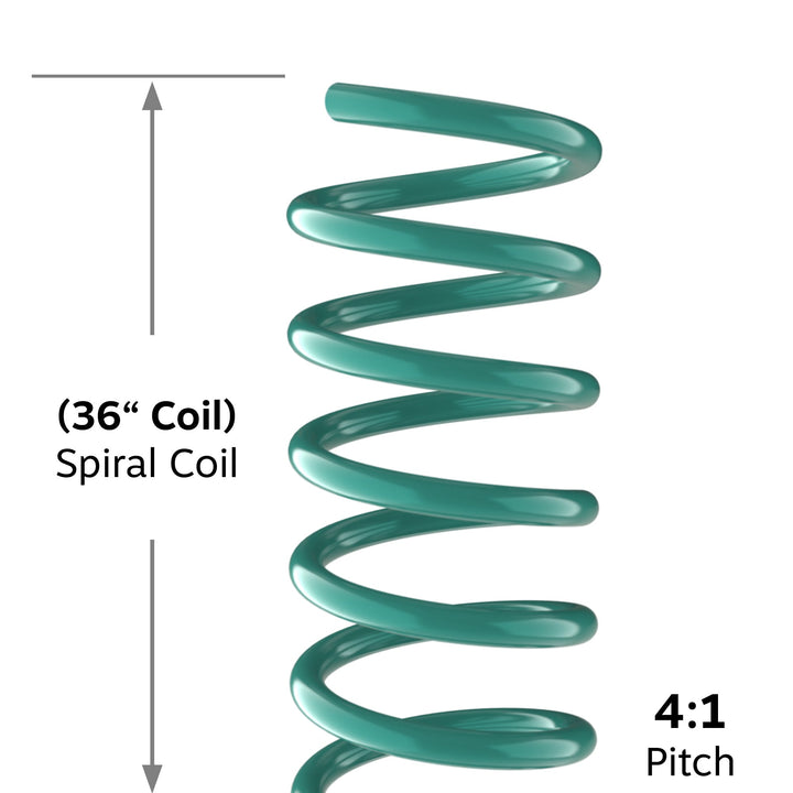 36" Teal 9mm Spiral Binding Color Coil (4:1 Pitch) - 100pk