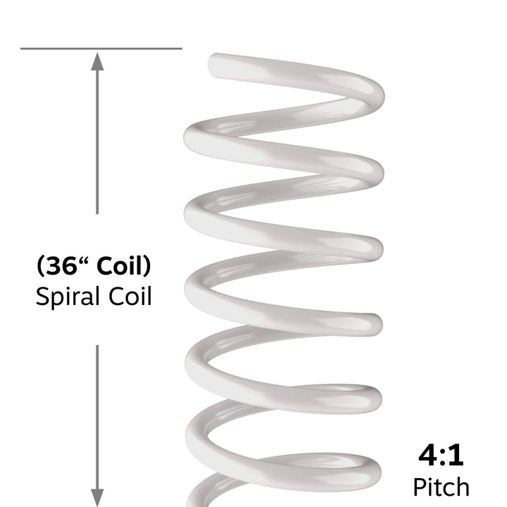 36" White 8mm Spiral Binding Color Coil (4:1 Pitch) - 100pk