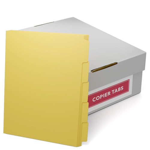 MyBinding 90lb Buff 1/4th Reverse Collated Plain Paper Copier Tabs (3-Hole Punched) - 1 Carton