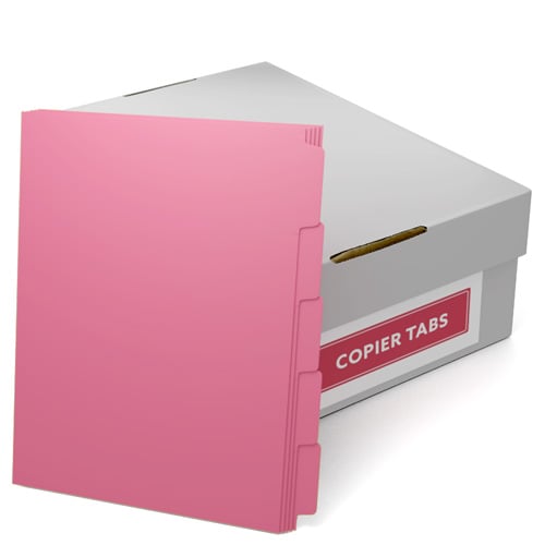 MyBinding 90lb Cherry 1/5th Straight Collated Plain Paper Copier Tabs (3-Hole Punched) - 1 Carton