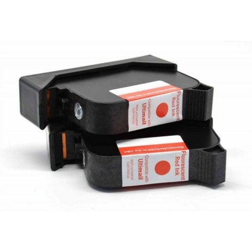 Compatible Fluorescent Red Ink Cartridge for FP Ultimail 60/65/90/95 Postage Meter - 2pk