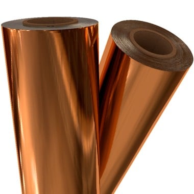 Copper Metallic 12" x 100' Laminating / Toner Fusing Foil COP-30-12 - 1/2" Core