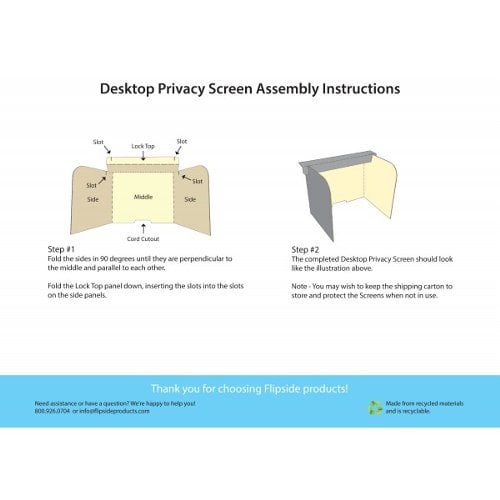 Corrugated Board Desktop Privacy Screens (Large) - 24pk