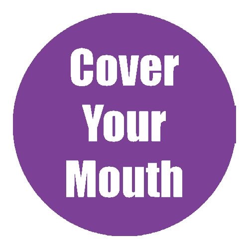 "Cover Your Mouth" Purple 11" Round Non-Slip Floor Stickers - 5pk