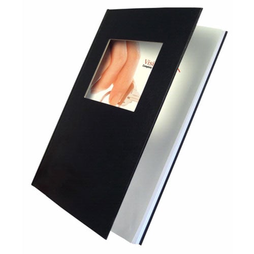 Coverbind 5/8" Black Ambassador with Window Hard Covers - 8pk