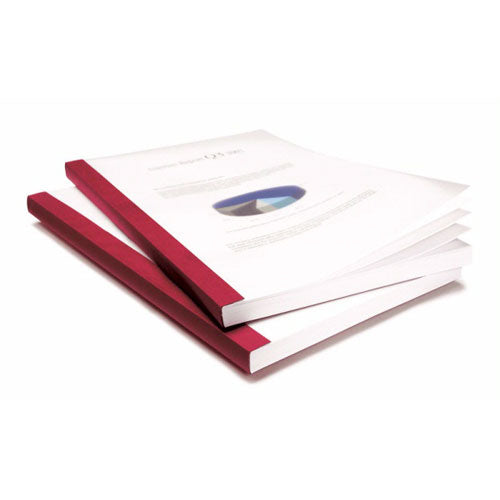 Coverbind 3/8" Red Eco Clear Linen Thermal Covers - 70pk