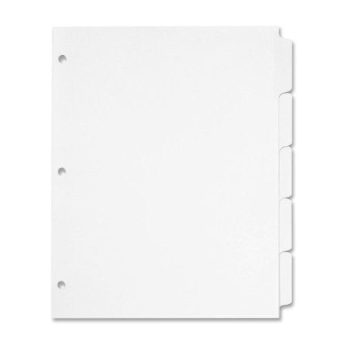 Cardinal White Write 'n Erase 5 Tab Divider (144 Sets) - CRD-60506