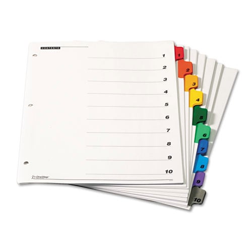 Cardinal Multi-Color Table of Contents/10 Tab Divider 144pk - CRD-61028CB