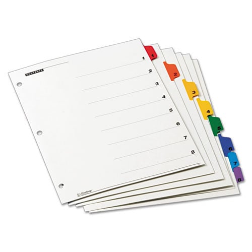 Cardinal Multi Color Extra Wide Table of Contents/8 Tab Divider 12pk - CRD-61818CB