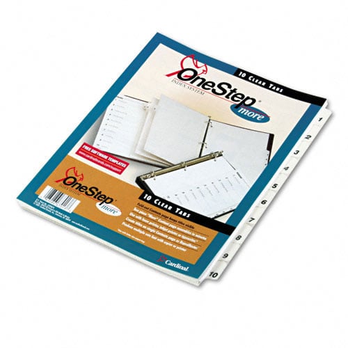 Cardinal White Fold-Out Table of Contents/10 Tab Divider - 24pk