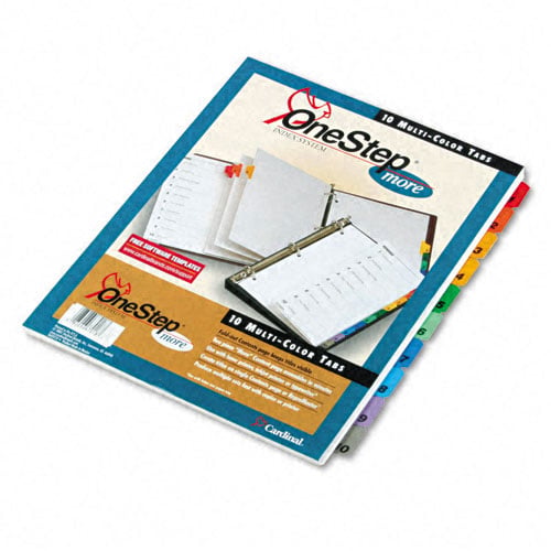 Cardinal Multi-Color Fold-Out Table of Contents/10 Tab Divider - 24pk
