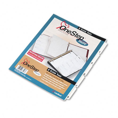 Cardinal White Fold-Out Table of Contents/5 Tab Divider - 24pk