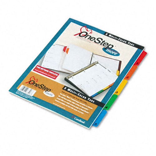 Cardinal Multi-Color Fold-Out Table of Contents/5 Tab Divider - 24pk