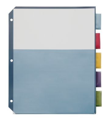 Cardinal Multi-Color Poly 5 Tab Double Pocket Divider (24 Sets) - CRD-84003