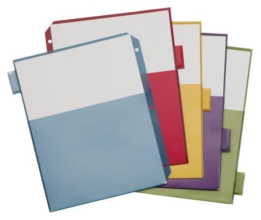 Cardinal Multi-Color Poly 5 Tab Double Pocket Divider (24 Sets) - CRD-84003