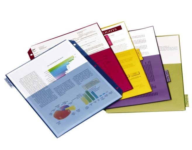 Cardinal Multi-Color Poly 5 Tab Double Pocket Divider (24 Sets) - CRD-84003