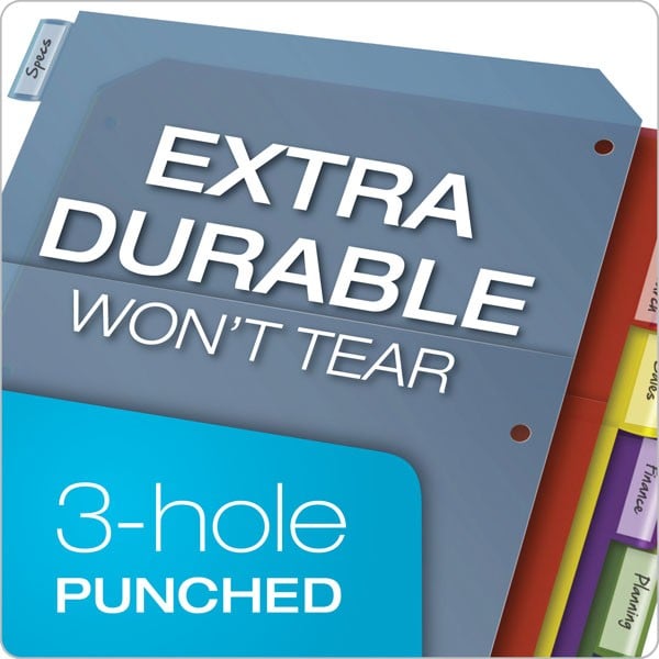 Cardinal Multi-Color Poly 8 Tab Double Pocket Divider 4pk - CRD-84004