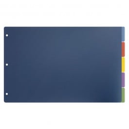 Cardinal 11" x 17" Multi-Color Poly 5 Tab Divider (24 Sets) - CRD-84250