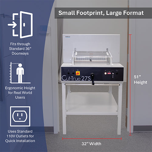 Formax Cut-True 27S 19" Semi-Automatic Electric Paper Cutter and Accessories