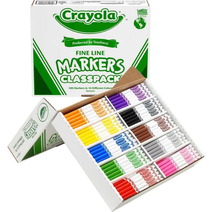 Crayola Classpack Fine Line Markers - 200/Box