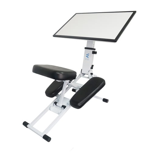 Victor The Edge Desk White Ergonomic Adjustable Kneeling Desk - D-1050