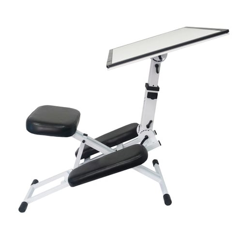 Victor The Edge Desk White Ergonomic Adjustable Kneeling Desk - D-1050