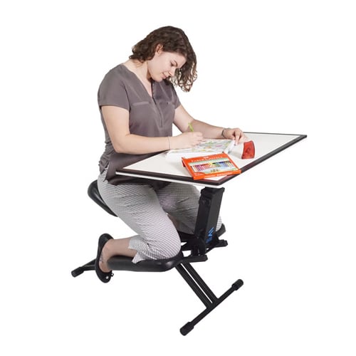 Victor The Edge Desk Ergonomic Adjustable Kneeling Desk - D-1060