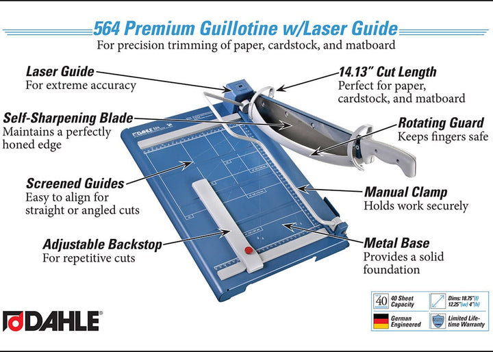 Dahle 564 Premium 14.5 Inch Guillotine Cutter With Laser