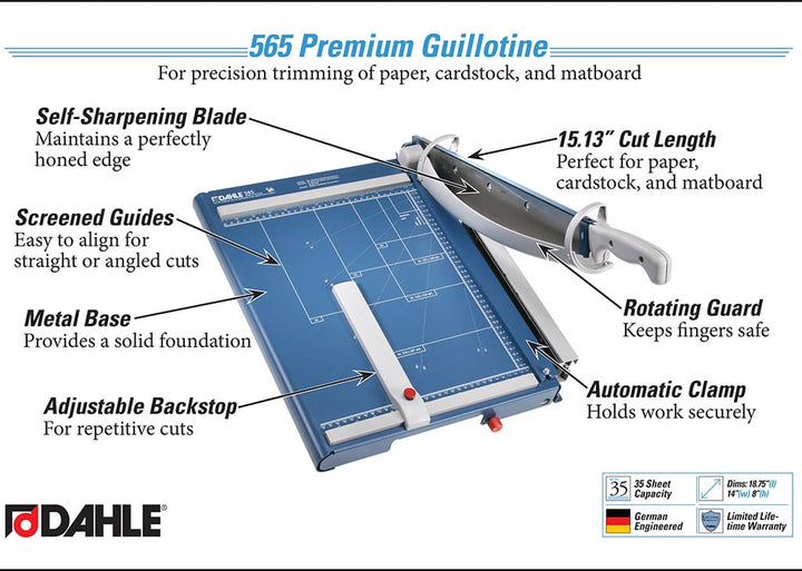 Dahle 565 Premium 15.5 Inch Heavy Duty Guillotine Cutter