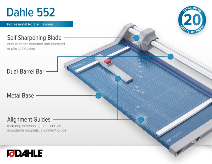 Dahle Model 552 Professional Rolling Trimmer - 20 1/8 Inch