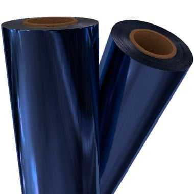 Dark Blue Metallic 12" x 100' Laminating / Toner Fusing Foil - 1/2" Core