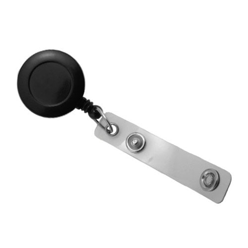 Dark Gray Round Badge Reel with Strap and Swivel Clip - 25pk