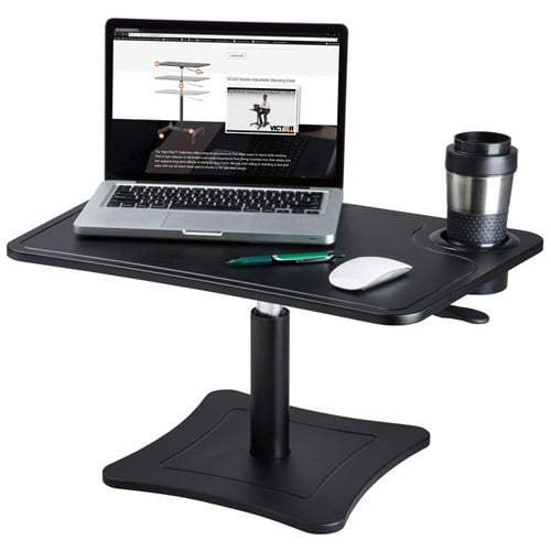 Victor High Rise Height Adjustable Laptop Stand with Storage Cup (Black)- DC240B