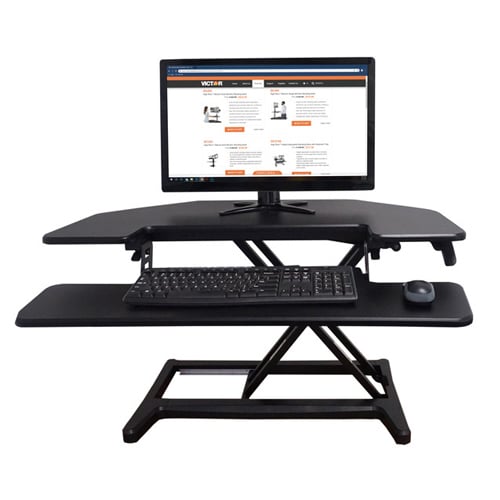 Victor High Rise Height Adjustable Cubicle Corner Standing Desk - DCX650