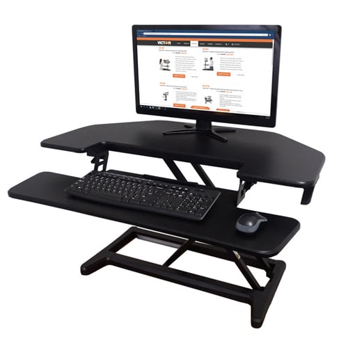 Victor High Rise Height Adjustable Cubicle Corner Standing Desk - DCX650