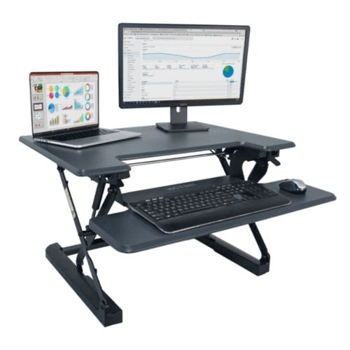 Victor High Rise Height Adjustable Standing Desk with Keyboard Tray (Gray) - DCX710G