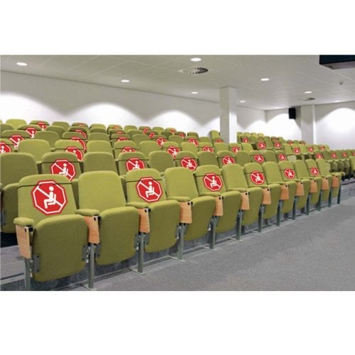 Deflecto 10" Social Distancing Seat Marker Signs - 6pk