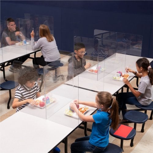 Deflecto Classroom Bent-Edge Desktop Protective Barrier - 18"W x 18" H x 14.5" D