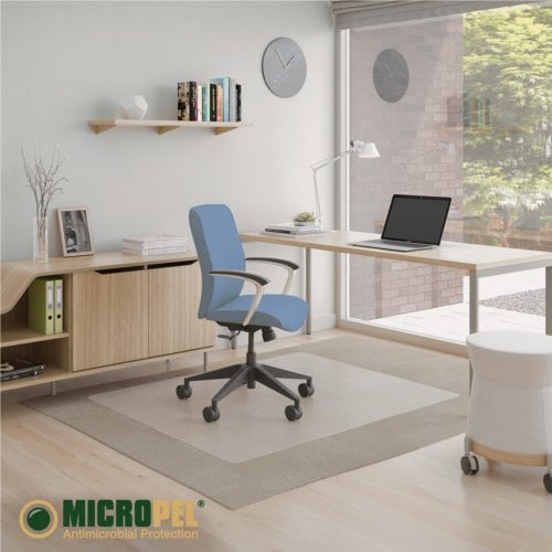 46" x 60" Deflecto® Antimicrobial SuperMat Chair Mat for Low-Pile Carpet Rectangle Shape with Straight Edges