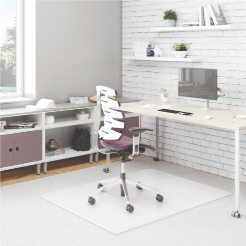 46" x 60" Deflecto® DuraMat Clear Chair Mat for Carpet (Moderate Use) with Beveled Edge - CM13443FCOM