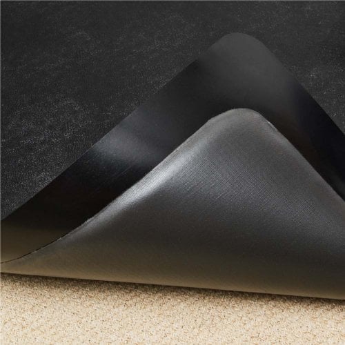 45" x 53" Deflecto® Sit/Stand Black Mat for Multi-surface, All-Pile Carpet & Hard Floors (Non-Studded) with Straight Edge - CM24242BLKSSCOM