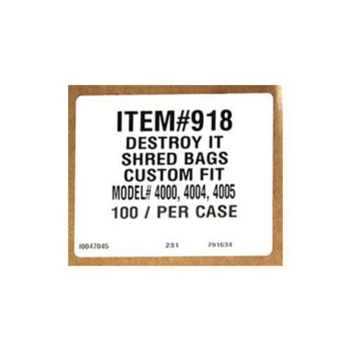 Destroyit 918 Bags for 3803 3105 4000 4004 4011 4012 Shredders
