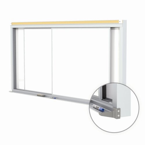 Duo Track Horizontal Sliding Magnetic Panels Markerboard